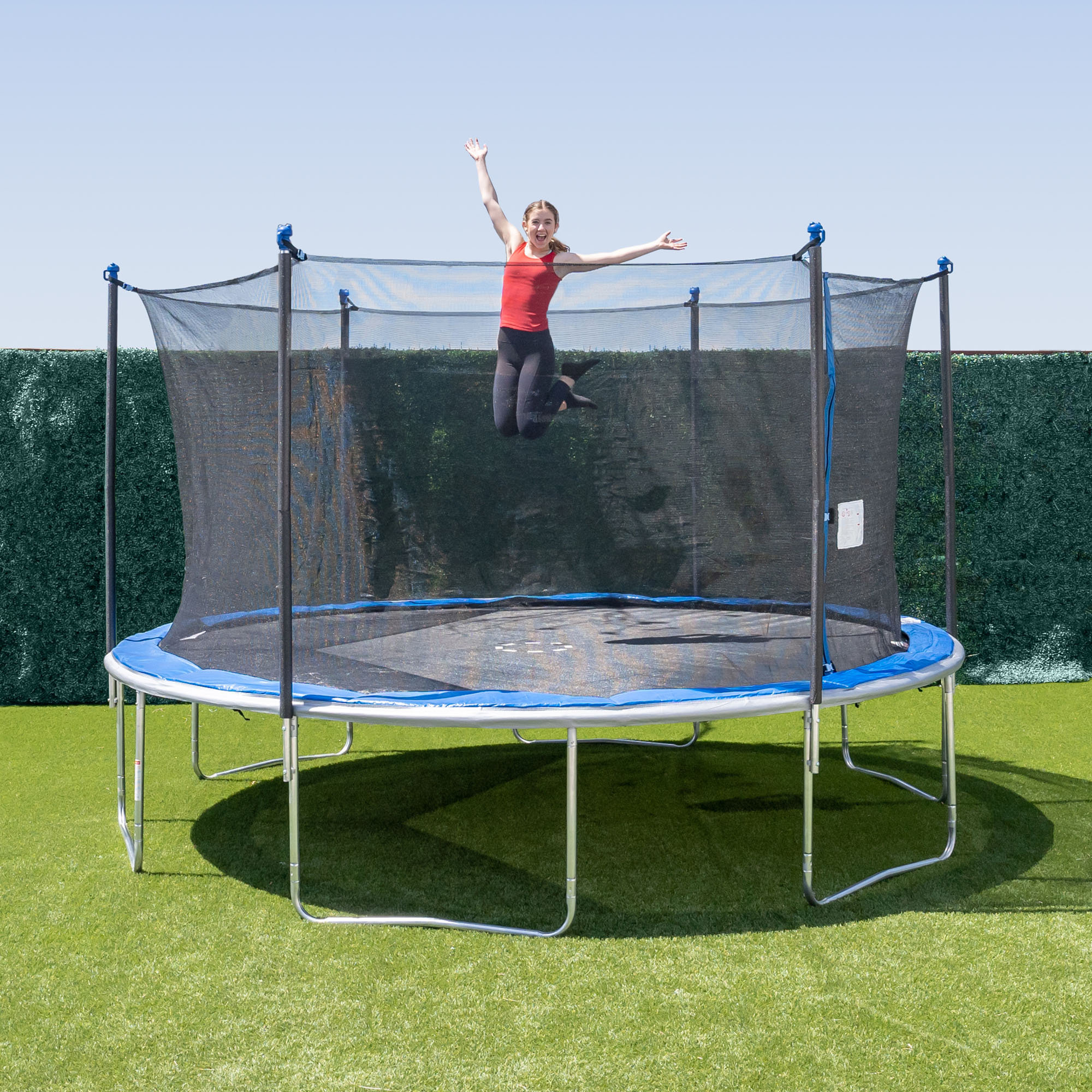 TruJump Trujump 14 Round Trampoline with Safety Enclosure with Lifetime Warranty on Jump Mat Reviews Wayfair Canada